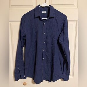 Bagutta Men's medium slim long sleeve button down Shirt blue